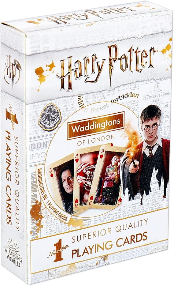 Waddingtons Number 1 Harry Potter Playing Card Game, enter the magical world of Hogwarts and play with Harry, Ron, Hermione, Dumbledore, Snape and Hagrid, gift and toy for boys and girls Aged 4 plus