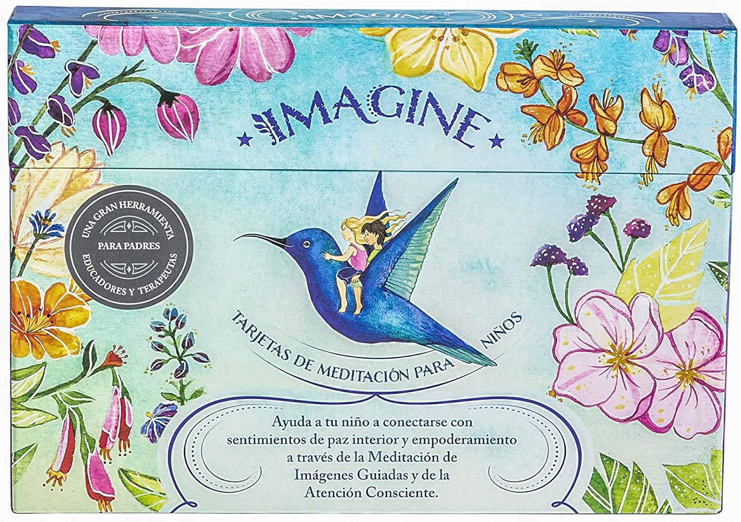 Meditation Cards for Kids - Spanish Version - Premium XL Mindfulness Cards Activity with Guided Imagery Meditations. Great for Kids Activities - Therapy Games, Empowerment and Stress Relief