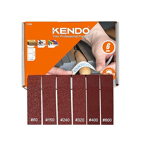 6 Grits Emery Cloth Roll, 1''x 19.7" Sand Paper Roll with Dispenser,80 150 240 320 400 600 Grit Sandpaper Assortment, Wet Emory Cloths for Wood Furniture & Metal & Automotive (6Meters)