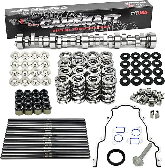 BTR Brian Tooley Racing 400"+ Turbo LS Truck Camshaft | High-Performance Turbo Stroker Cam | Fits 402 408 416 427 LS Engines (Cam, Springs w/Titanium Ret., Pushrods, Gasket Kit)