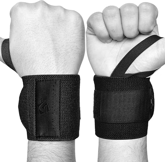 AQF Wrist Wraps for Weight Lifting - Maximum Support, IPL Approved (Pair)