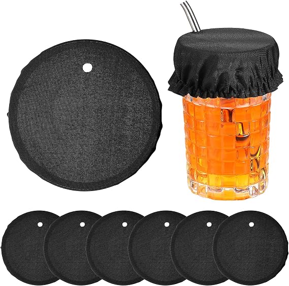 6pcs Drink Cover Scrunchie Reusable Elastic Glass Covers for Drinks with Straw Hole For Alcohol Protection Women Scrunchie Cup Cover for Drinks Safety at Parties, 3.5 inches/9 cm