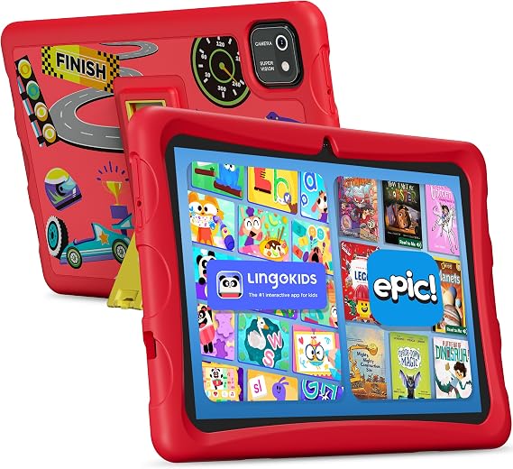 Contixo 10" Kids Tablet - K103 Android Learning Tablet with Exclusive Games and Educational Apps, 32GB Storage, WiFi, Parental Controls & Kid-Proof Case - Red