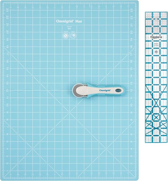 Omnigrid Folding Kit Mt/Cut/Rlr, Large, Blue