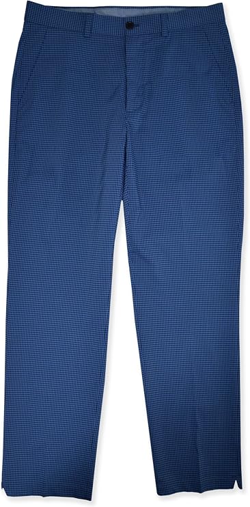 Brooks Brothers Men's Plain Flat Front Polyester Blend Straight Leg Casual Pants,
