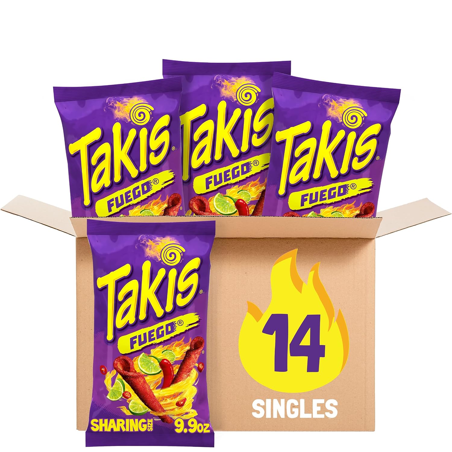 Takis Rolled Tortilla Chips Box of 14 Bags