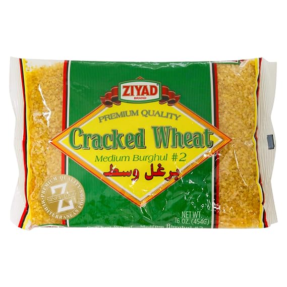 Ziyad Cracked Wheat Bulgur - No. 2 Medium, Fiber Rich Whole Grain, 16oz | Nutty flavor & chewy texture, Ideal for tabbouleh, kibbeh, curries, soups & salads, Easy 30-minute prep, Vegan