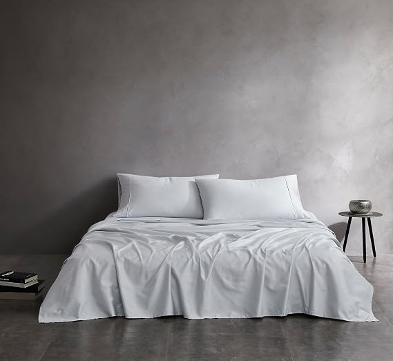 Linen Closet Smart Sleep 4-Piece Sheet Set with Graphene Carbon Technology, Queen, Light Grey