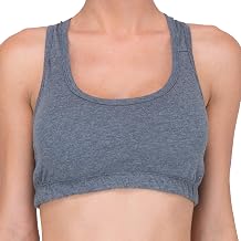 Cottonique Women's Hypoallergenic Racer Back Croptop Bra (5, Melange)