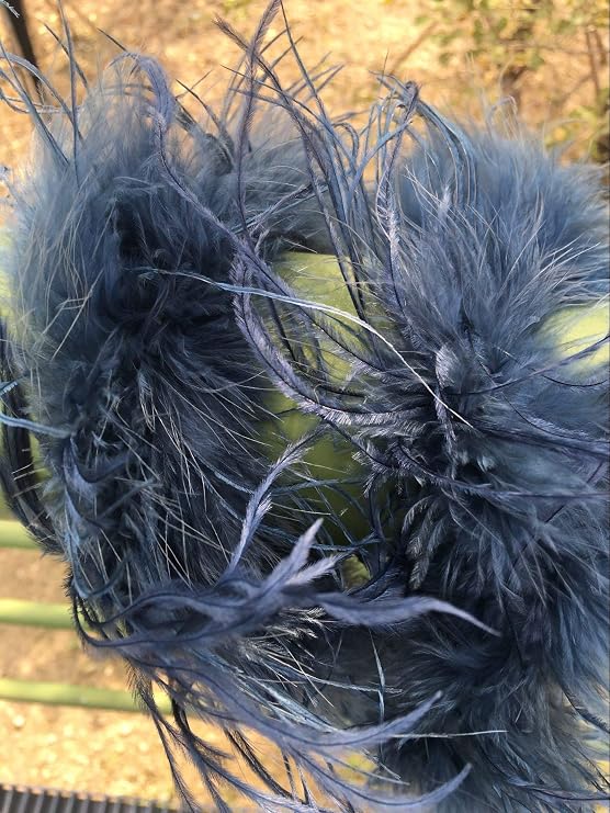 27g Navy Marabou Boa with Navy Ostrich Feather Boa Fluffy Two Tone Boa 2 Yards