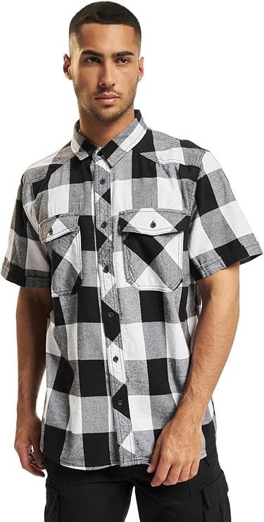 Brandit Men's Half Sleeve Check Shirt Red/Black