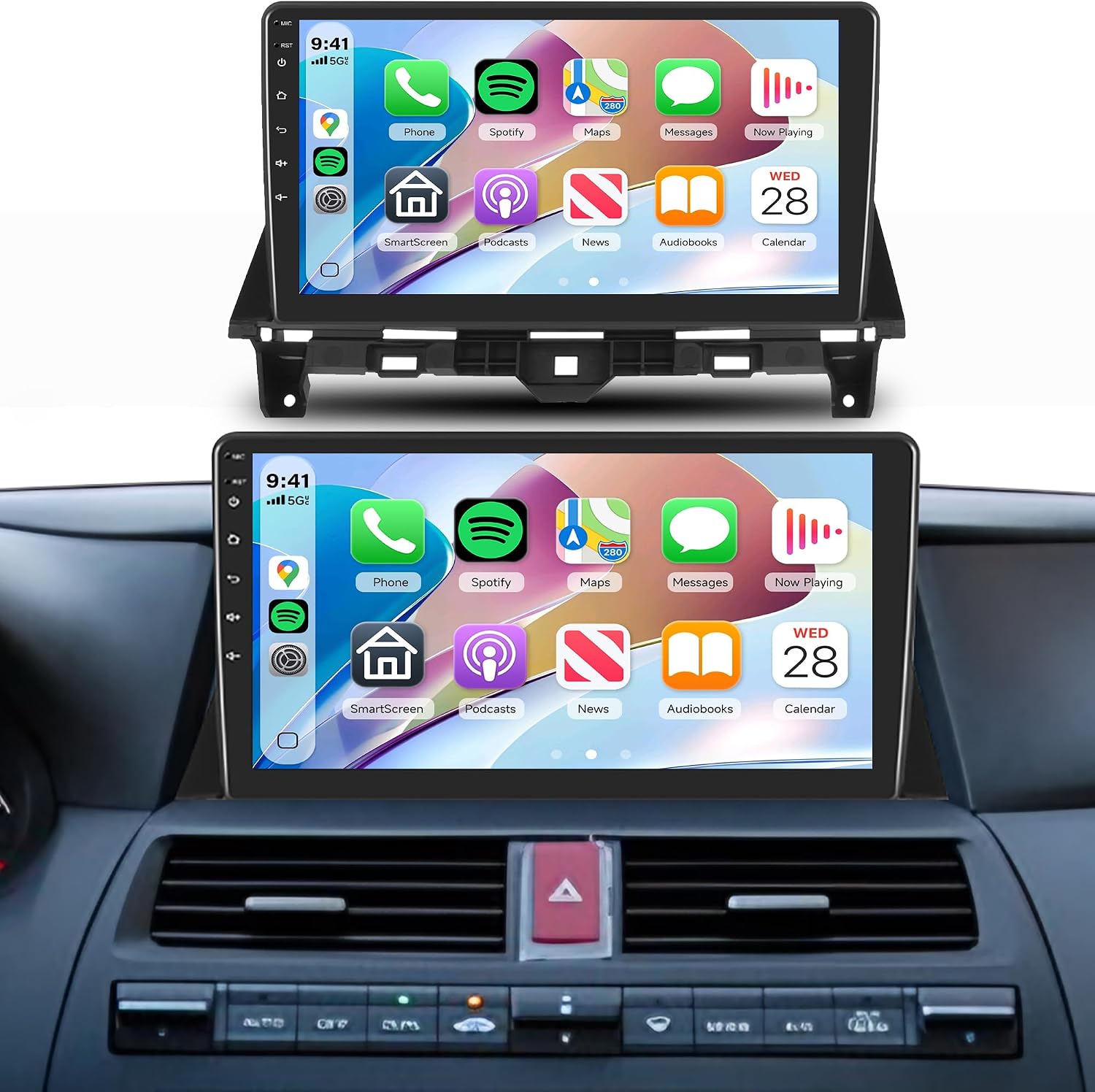 Rimoody 4G64G Android 15 Radio for Honda Accord 8th 2008-2013, Car Stereo Wireless Carplay Android Auto GPS 5G-WiFi 10.1inch 1280X720P Touch Screen EQ Bluetooth5.0 FMRDS Backup Camera
