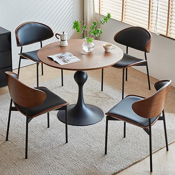 Business Dining Table Set, Office Reception Room Club Table and Chair Set, Cafe, Balcony, Living Room Simple Round Dining Table, Office Conference Table(80cm/31.4in)