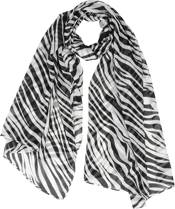 Multi-Usage Lightweight Chiffon Scarfs - Women's Fashion Animal Print Scarf Zebra Stripe Scarves