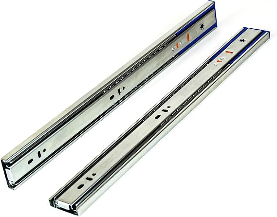 Berta (10 Pairs) Soft Close 24 Inch Ball Bearing, Side Mount Heavy Duty Steel Material, 100 lbs. Load Rating, Full Extension Drawer Slides Hardware with Screws (24 in Drawer Slides)
