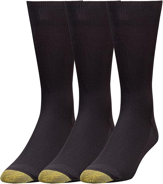 GOLDTOE Men's Metropolitan Crew Dress Socks, 3-Pairs