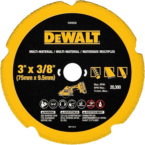 DEWALT Cut Off Wheel, 3", with Fine Finish, Ultra Sharp Carbide (DW8530)