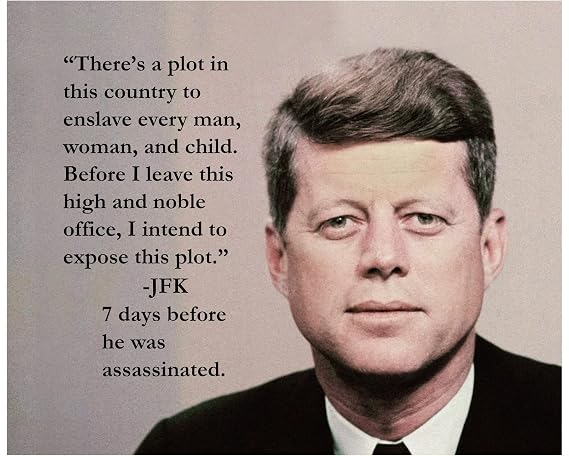 AMERICAN LUXURY GIFTS JFK 'There's A Plot' Quote Portrait - Vintage Inspirational Patriotic Wall Art for Home Office & History Classroom Decor - 8x10 Unframed Print