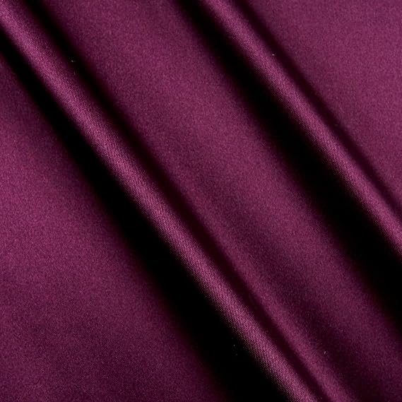 Silky Satin Charmeuse Solid Raisin, Fabric by the Yard