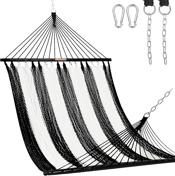 Lazy Daze 2 Person Caribbean Rope Hammock, Handwoven Double Hammock