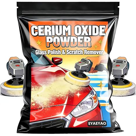 8 Oz Cerium Oxide Glass Polish & Scratch Remover - High Purity Glass Polishing Compound for Auto Windshield, Mirror & Window Polish, Professional Grade Cerium Oxide Powder (8 oz)
