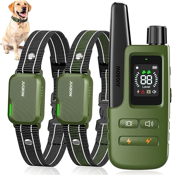 Dog Shock Collar - 4500FT Dog Training Collar with Remote, IPX8 Waterproof Electric Dog Collar with 4 Training Modes, Security Lock, Rechargeable eCollar for 10-120lbs Dogs(Light Blue 1 Pack)