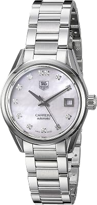 TAG Heuer Womens Carrera Swiss Automatic Stainless Steel Dress Watch, Color:Silver-Toned Model: WAR2414.BA0776