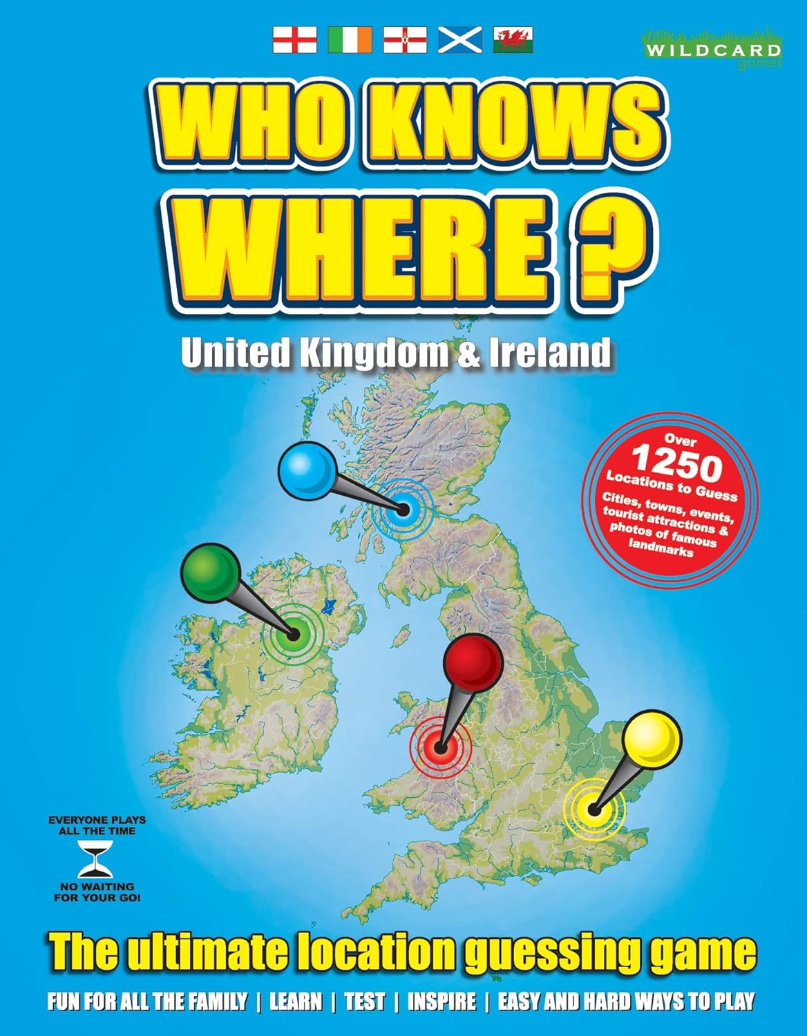 WHO KNOWS WHERE - UK &amp; IRELAND - MAP FAMILY BOARD GAME OF BRITISH ISLES