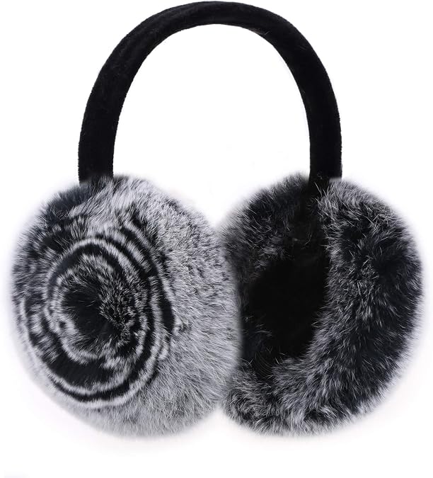 Rabbit Hair Earmuff for Winter, Soft and Warm,Foldable and Easy Carry