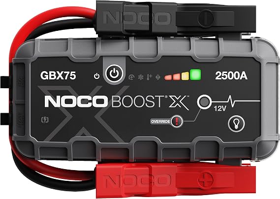 NOCO Boost GBX75 2500A UltraSafe Jump Starter, 12V Lithium Battery Booster | Spark-Proof & Reverse Polarity Protection, For Car, Truck, Motorcycle, SUV, Boat, ATV, RV, up to 8.5L Gas & 6.5L Diesel