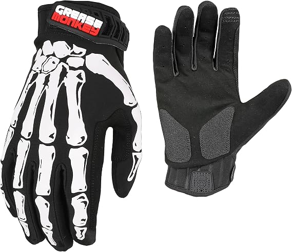 Grease Monkey Bones Xtreme Black Out Mechanic Work Gloves