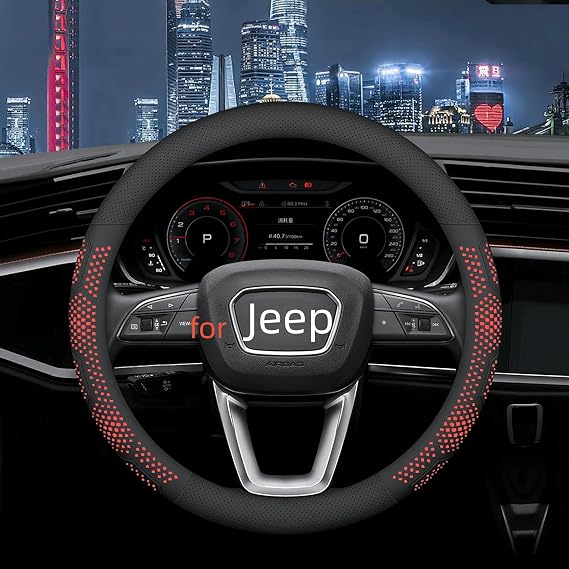 Yangday Leather Steering Wheel Cover for Jeep Wrangler Grand Cherokee