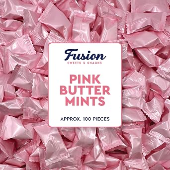 Pink Buttermints - 100 Count - Pink Candy For Baby Shower - Baby Shower Candy - Perfect For Gender Reveal Parties, Hospital Goodie Bags, Welcome Baby Party, And More