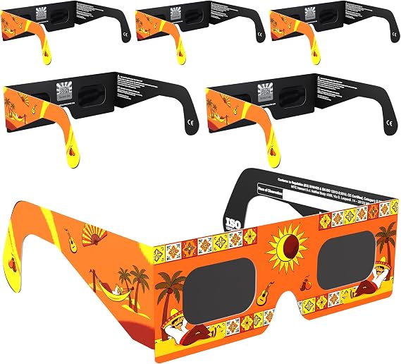 Solar Eclipse Glasses ISO 12312-2 &amp; CE Certified – Safe Solar Viewing for Direct Sun &amp; August 2026 Eclipse | Paper Cardboard Frame, Made in EU | For Kids &amp; Adults