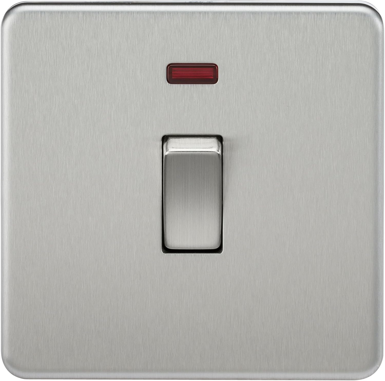 Knightsbridge SF8341NBC Screwless 20 A 1-Gang DP Switch, Brushed Chrome with Neon