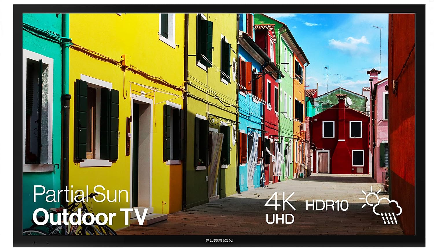 Furrion Aurora 55-inch Partial Sun Outdoor TV 2021 Model- Weatherproof, 4K UHD HDR LED Outdoor Television with Auto-Brightness Control - FDUP55CBS