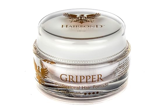 Hairbond United Kingdom Gripper Professional Hair Pomade (100ml) mens deluxe water based hair styling product for men MEDIUM HOLD and HIGH SHINE FINISH