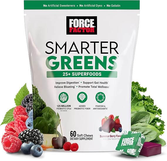 Force Factor Smarter Greens Superfood Chews to Support Gut Health