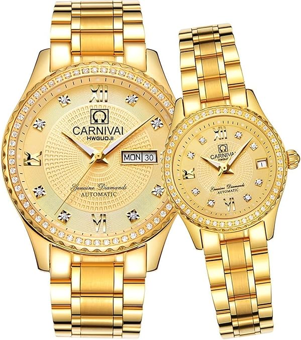 MASTOP Swiss Brand Automatic Mechanical Watch Men Women Gold Silver Stainless Steel Luminous Waterproof Couple Watches