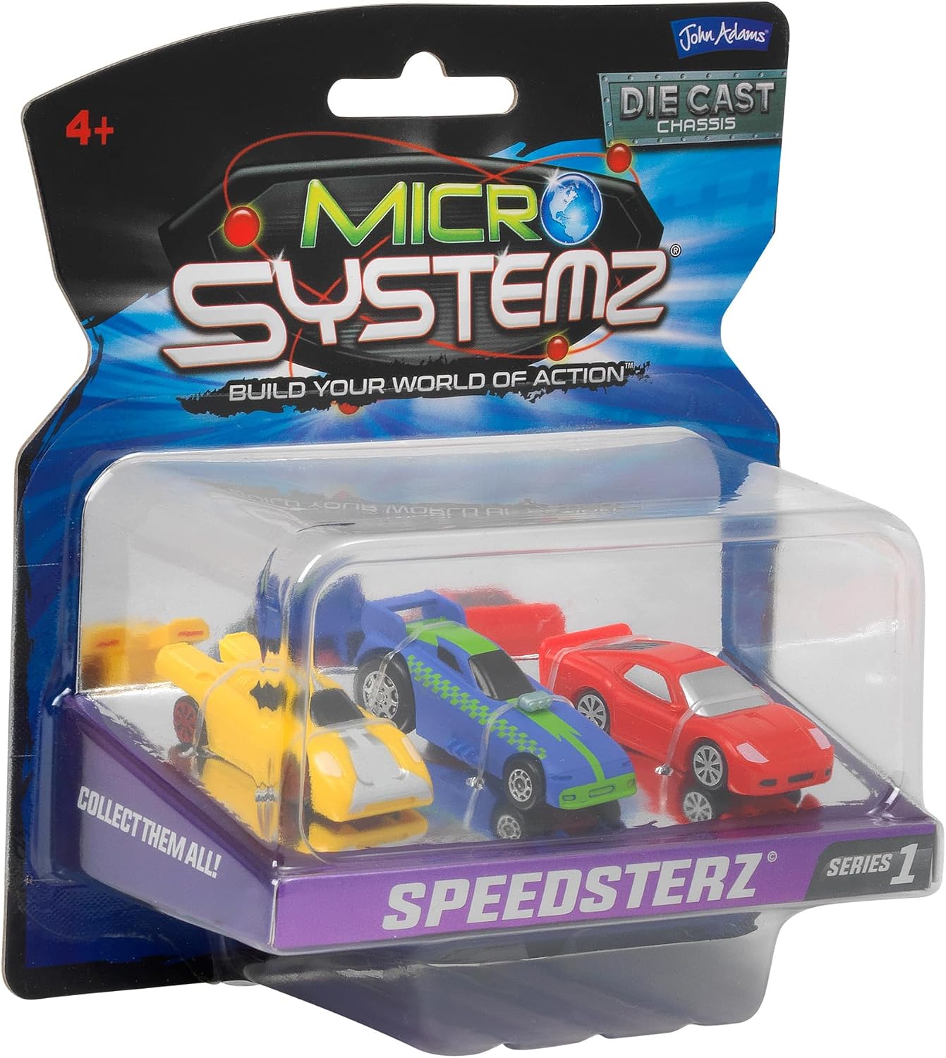 JOHN ADAMS | MICRO SYSTEMZ SPEEDSTERZ: A set of 3 racing car style micro vehicles! | Toy Vehicles & Playsets | Die Cast Cars | Ages 4