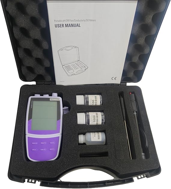 Calcium Ion Meter Portable Ca Ion Meter with Calcium Standard Solutions 100, 1000ppm Accuracy 1% F.S. Ion Concentration Range 0.02 to 40100ppm Selectable Ion Measurement Units Ppm,mg/L,MOL/L