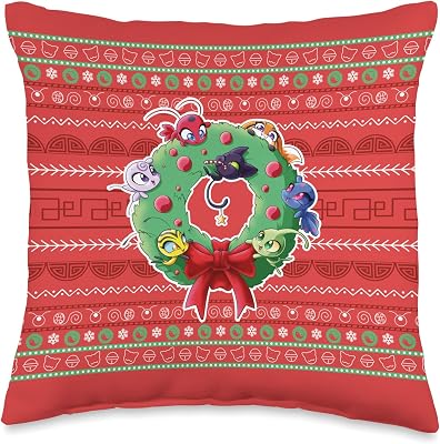 Miraculous Ladybug Kwamis Christmas Celebration Throw Pillow