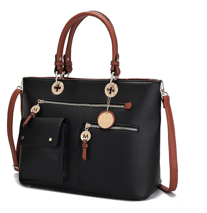 MKF Collection Satchel Bag for Womens Vegan Leather Crossbody Bag Handbag Top-Handle Purse by Mia K