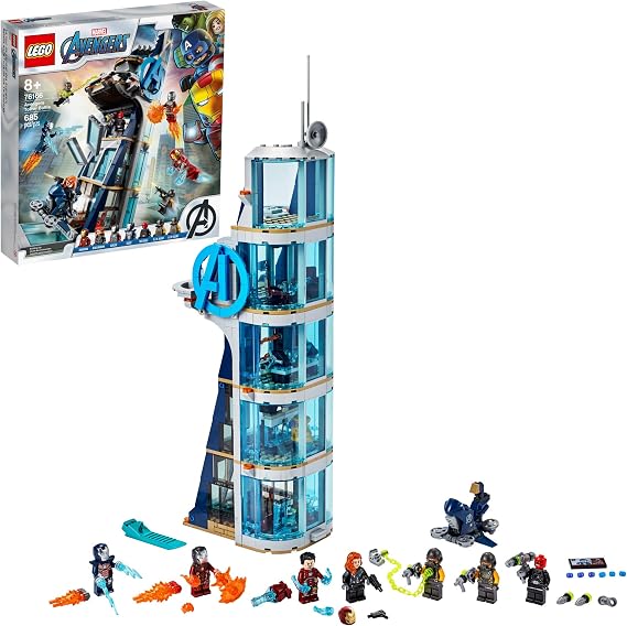 LEGO Marvel Avengers: Avengers Tower Battle 76166 Collectible Building Toy with Action Scenes and Superhero Minifigures; Cool Holiday or Birthday Gift, New 2020 (685 Pieces)