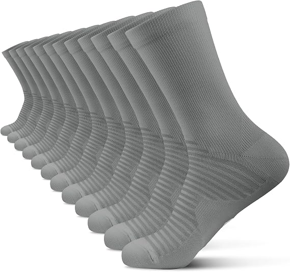 PAPLUS Athletic Crew Compression Socks for Men Women 6 Pairs for Running