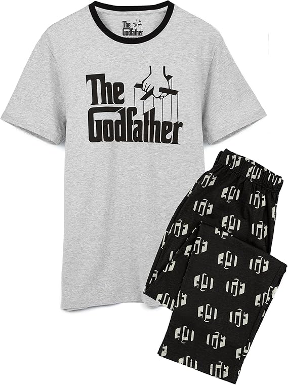 The Godfather Mens Pajamas Crime Family Movie Logo T-Shirt Trousers Pjs