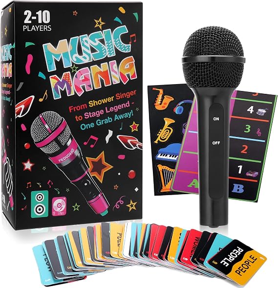 Mity rain Music Party Games, Fast-Paced Trivia Card Games for 2-10 Players | Fun Family Games & Adult Card Games with Lyrics ChallengePerfect for Game Night & Music Lovers