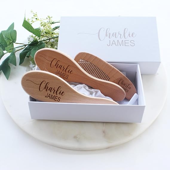 Baby Hair Brush | Personalized Baby Gifts | Wooden Brush | Cradle Cap | Boy Gifts | Girl Gifts