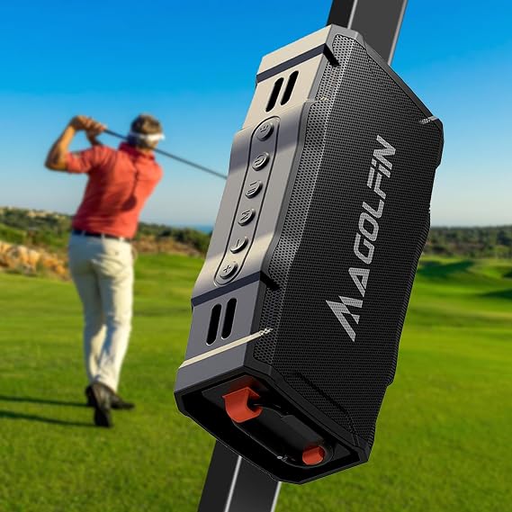 Golf Cart Speaker, 36H Playtime, 30W Stereo Sound IPX7 Magnetic Bluetooth Speaker with Bicycle Mount, Hook & Light Design, Golf Cart Accessories
