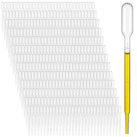 1000 Pcs 1ML Premium Disposable Plastic Transfer Pipettes, Clear Graduated Eye Dropper for Essential Oils, Home Use, Science Class, Lab Experiments, DIY Art (1 ML)